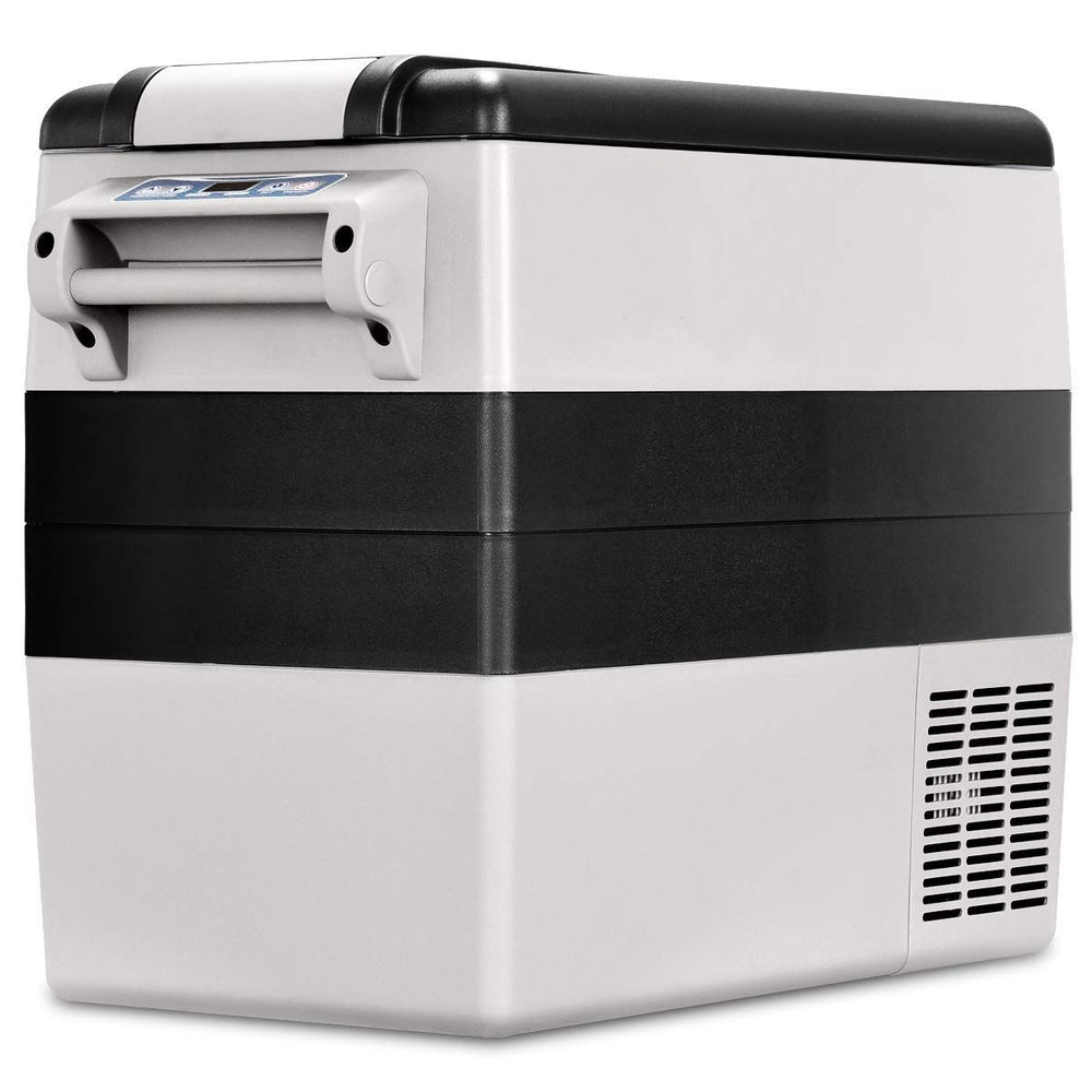Réfrigérateur 52l de Voiture -20℃/+10℃ Mini Réfrigérateur Portable Ecran Lcd Adaptateur 69x34,5x52,5cm Noir+Gris