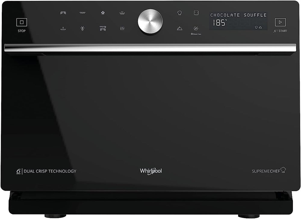 Whirlpool MWSC 9133 SB Supreme Chef Combination Microwave with Grill + Steam, 33 Litres, Technology 6th Sense, Turntable