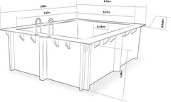 Habitat et Jardin Piscine Bois Rectangle Caimans - 4.10 x 3.00 x 1.24 m