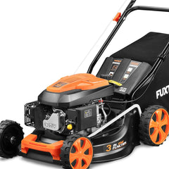 FUXTEC Tondeuse thermique pousse FX-RM4646ECO - Tres bon rapport qualit-prix - Easy Clean 3en1 largeur de coupe 46cm - bac de ramassage 50L