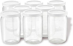 Seb YG500100 Yaourtière Duetto 8 Pots de Yaourt Inclus Fromage Blanc Programmable Écran LCD Minuteur 30W Blanc
