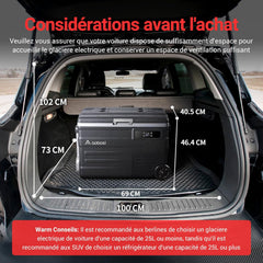 AAOBOSI 45L Glacière à Compresseur, Glaciere Électrique -20℃ à 20℃, Frigo Camion APP&Bouton Contrôle, 12/24V DC et 100-240V AC Glaciere Camping Pour Voiture, Camion, Bateau et Prise De Courant