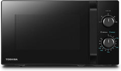 Toshiba Micro-ondes 20L MW2-MM20P(BK), Micro-ondes sur Pied, 800W, 5 Niveaux de Puissance, avec Décongélation Facile, éclairage LED à l'intérieur, Noir