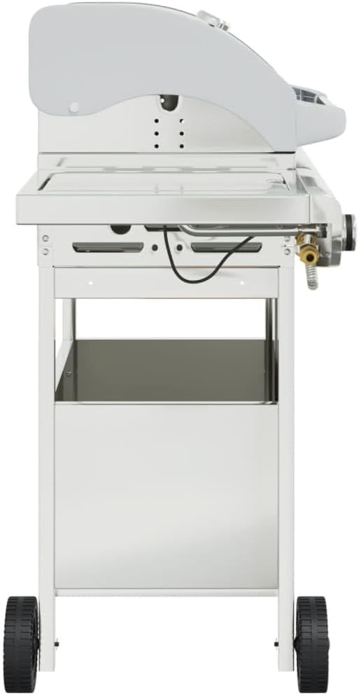 Furniture Select-Barbecue à gaz avec 4 brûleurs en acier inoxydable Argenté