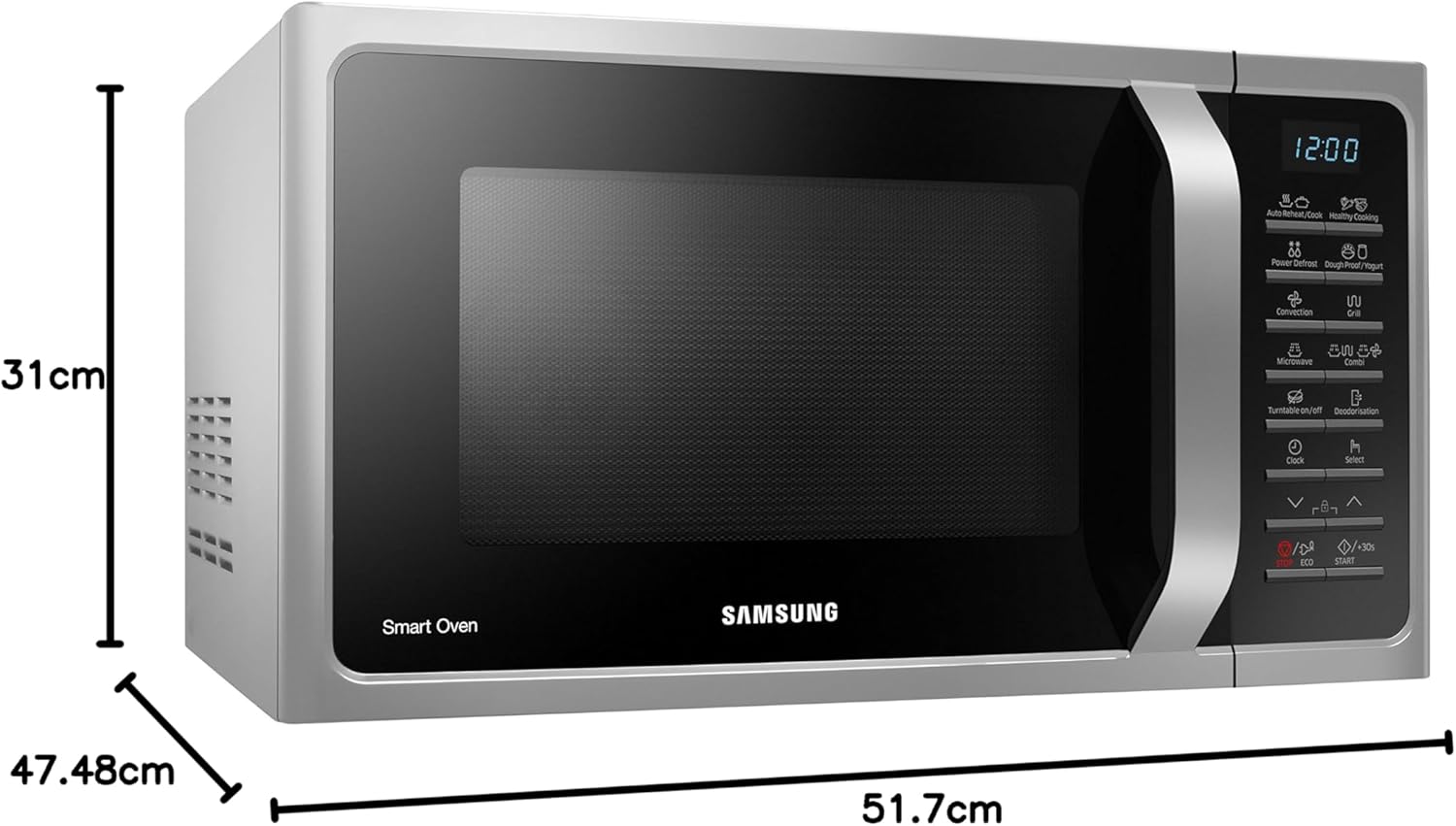 Samsung - Microwave oven 900 W, grill 1500 W, 28 L silver