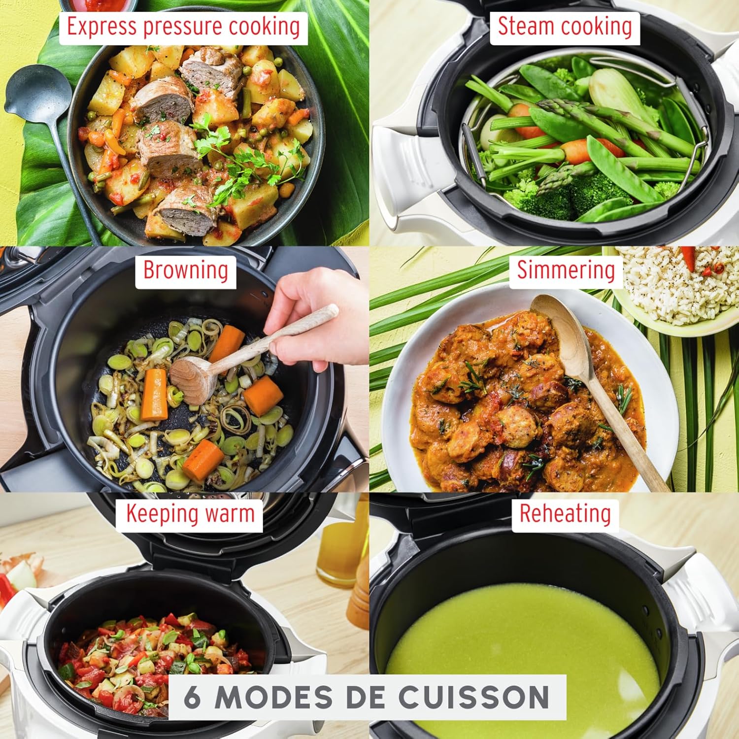 Moulinex, Cookeo Multicuiseur intelligent 6L, 150 recettes intégrées, Cuisson sans surveillance, Ecran intuitif, Guide de cuisson, Application MyMoulinex, 1600W, Blanc, 15 ans réparabilité