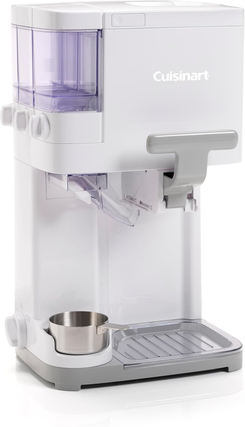 Cuisinart Sorbetière | machine à crème glacée, yaourt glacé, gelato, sorbet, sans produits laitiers | Distributeur de garniture | facile à utiliser | 1.42L fait 6 portions | Prêt en 20mins | ICE48U