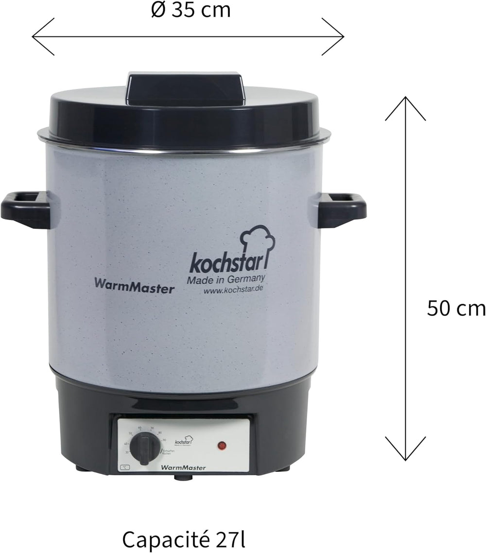 Kochstar K99104035 Electric Sterilizer with Thermostat and Tap 27 Litres 50 x 46.5 x 37 cm Grey