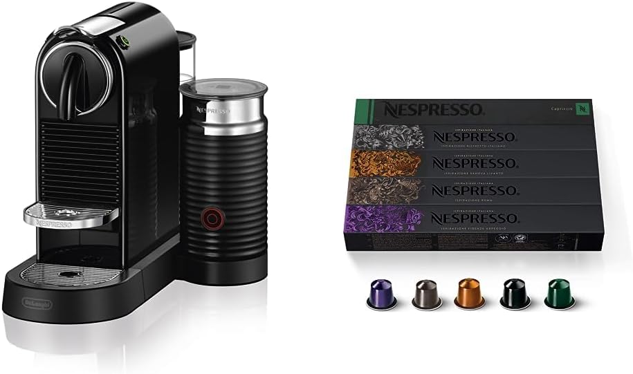 Nespresso CitiZ Coffee and Espresso Machine by De'Longhi with Milk Frother, Black, 9.3 x 14.6 x 10.9 inches
