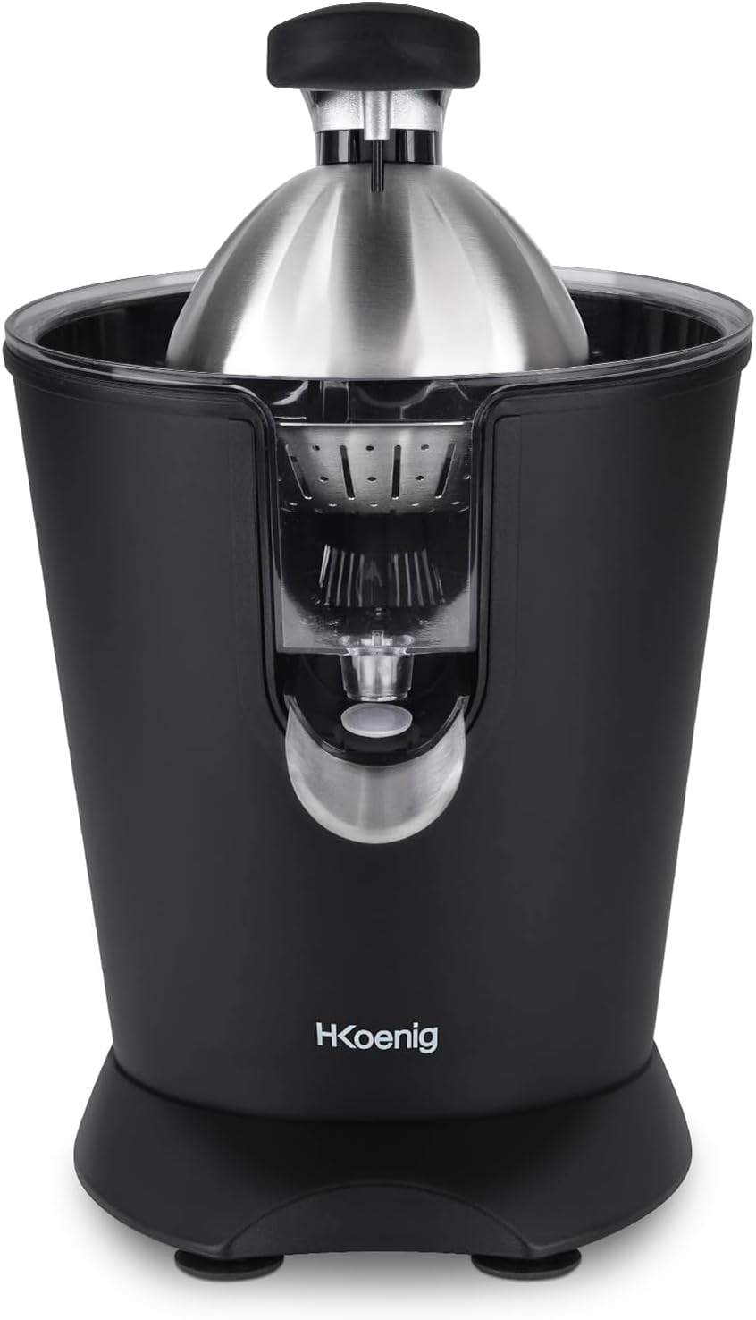 H.Koenig AGR80 160W Professional Electric Citrus Juicer Stainless Steel Lever and Filter Drip Free BPA Free Dishwasher Safe Parts