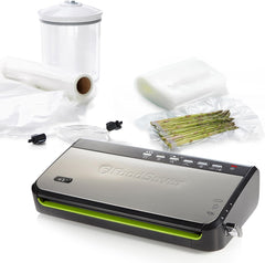FoodSaver FFS005X Machine sous Vide avec Compartiment de Rangement pour Rouleau et Cutter, Fonction Pulse pour Aliments Fragiles, Inclus Accessoires et Sacs de Mise sous Vide Assortis