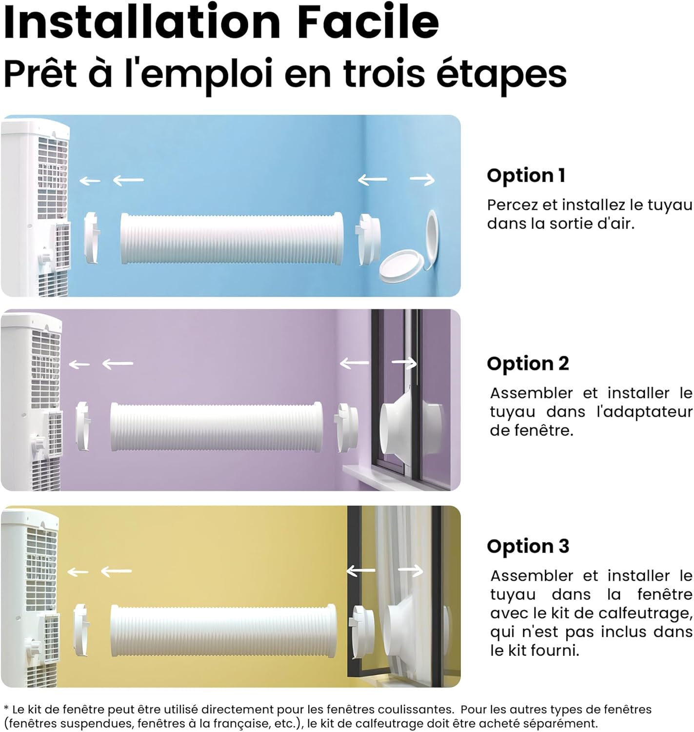 COMFEE' Climatiseur Mobile 9000 BTU/h 2,6kW, 3-EN-1 Refroidisseur Déshumidificateur Ventilateur, Fonction Follow me, Minuterie, Mode nuit, Pour salon et maison de 33㎡/88m³, MPPH-09CRN7, R290