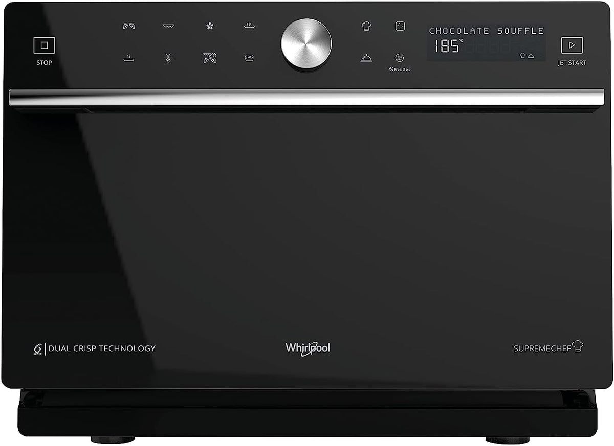 Whirlpool MWSC 9133 SB Supreme Chef Combination Microwave with Grill + Steam, 33 Litres, Technology 6th Sense, Turntable