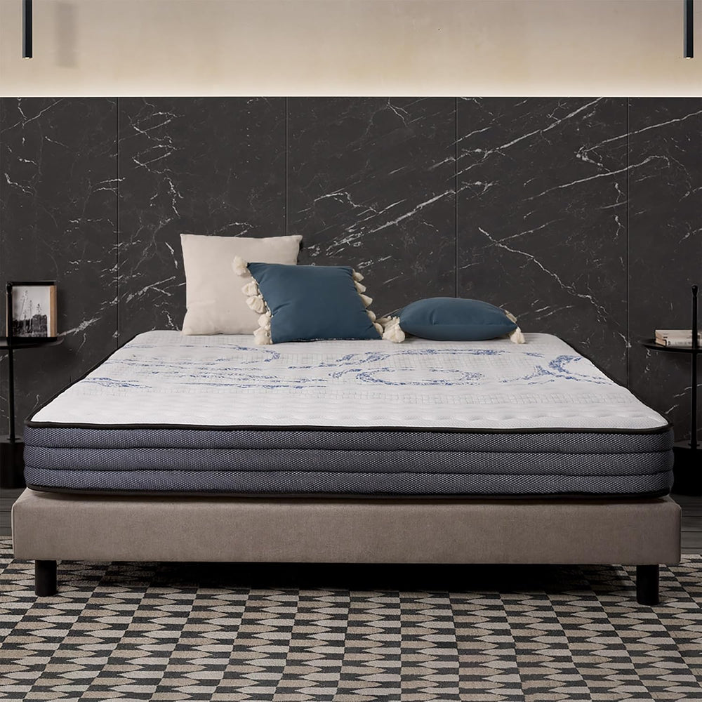NATURALEX - Matelas PerfectSleep 180x200 - Épais 30 cm - Soutien Mousse à mémoire de Forme - Accueil Blue Latex - Confort Ferme - Respirant - 7 Zones - Réversible - Haute Densité - Fabriqué en Europe