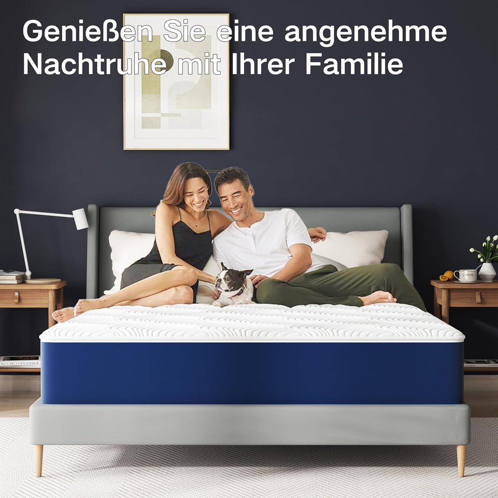 Matoresu Matelas 140x200 Hauteur 25cm, Matelas Hybride à Ressorts Ensachés Indépendant en Mousse à Mémoire de Forme, Tissu Doux pour La Peau&Soutien Confortable, Matelas 2 Personnes Moyenne Ferme