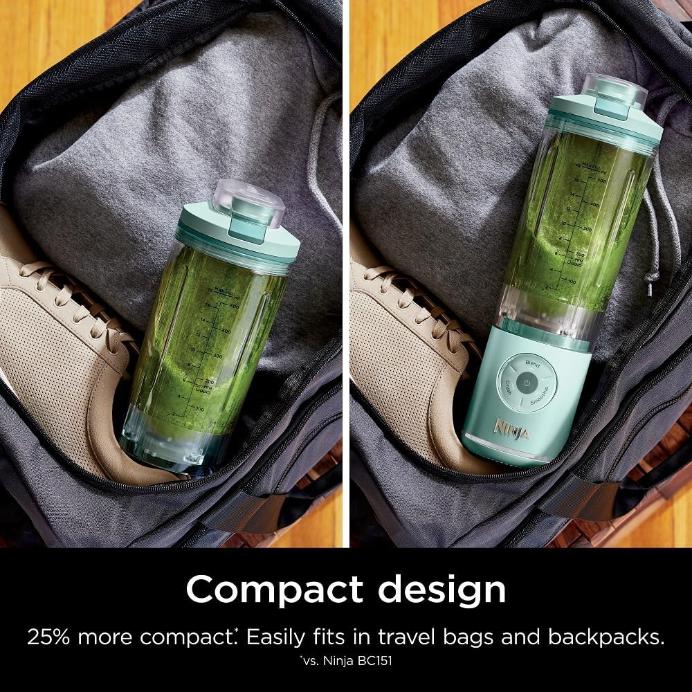 Ninja Blast Max, Portable Blender + Twist & Go, Personal Smoothie, Blend, Ice Crush, 3 Programs, Cordless, 22 oz removable Vessel, Dishwasher Safe, Leakproof, Navy, BC251NV