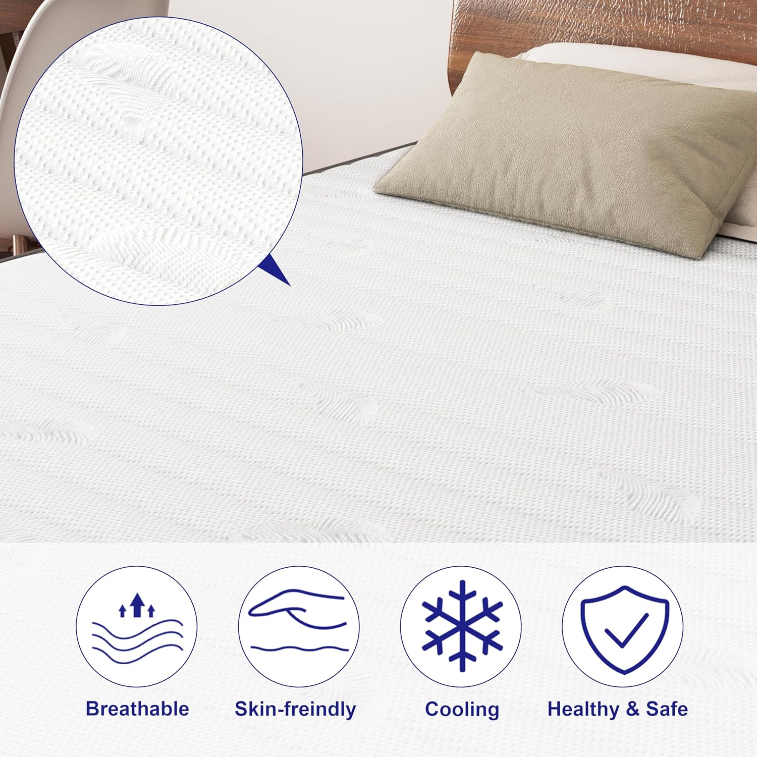 MOLPHIT Oeko-TEX Certified Mattress 90 x 190 cm, Thickness 25 cm, Independent Pocket Sprung Mattress, Adult and Children's Bed Mattress, Single Mattress, Perfect Support, Durable and Quiet