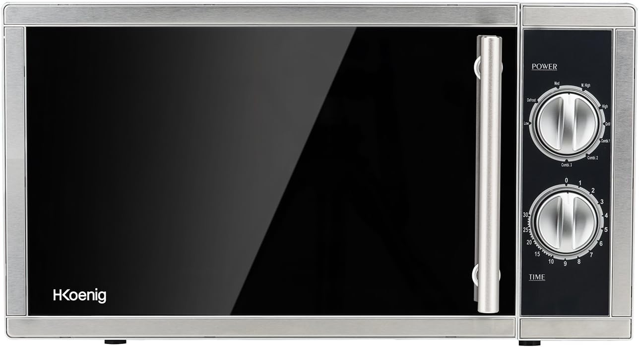 H.Koenig Compact Design Microwave 20L VIO4, Powerful 700W, Turntable 24.5 cm, Multifunction 5 Heating Levels and Defrost Function, Timer up to 30 min, Fast, Worktop