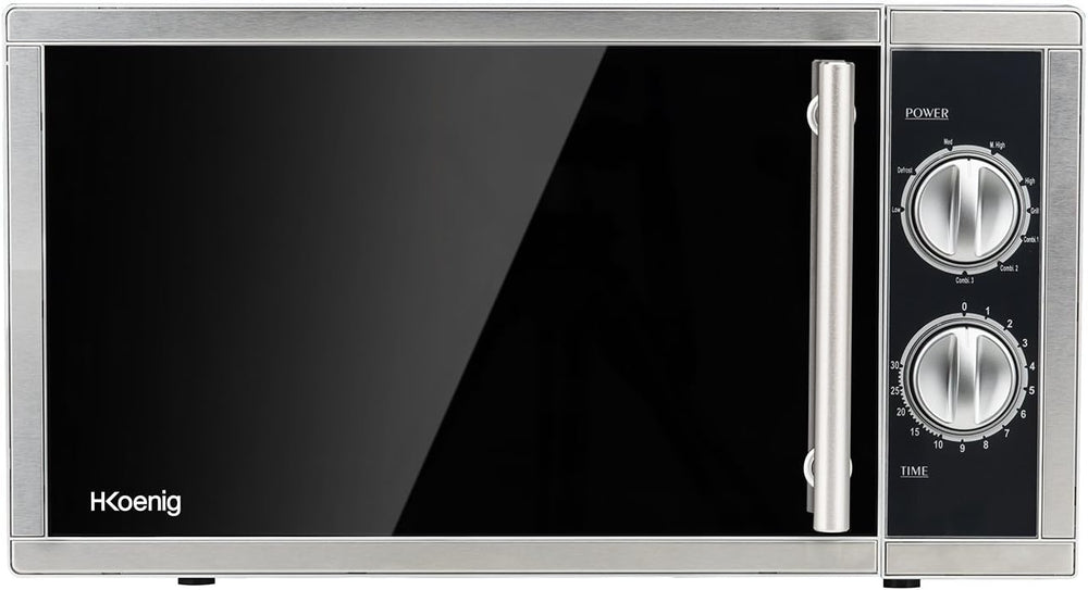 H.Koenig Micro-Ondes Four Grill 2 en 1 VIO9, 25L, Plateau tournant 27cm, 10 modes de cuisson jusqu’à 1000W, Décongélation, Cuisson combinée, écran LCD [Classe énergétique A+]