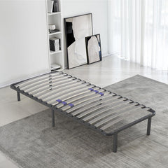 SAMPUR - Sommier Essentiel 140x190 cm | Résistant et Confortable | 7 Pieds Inclus | Lattes réglables | Cadre métal laqué époxy | Sommier 1 ou 2 Personnes | Montage Rapide et Facile