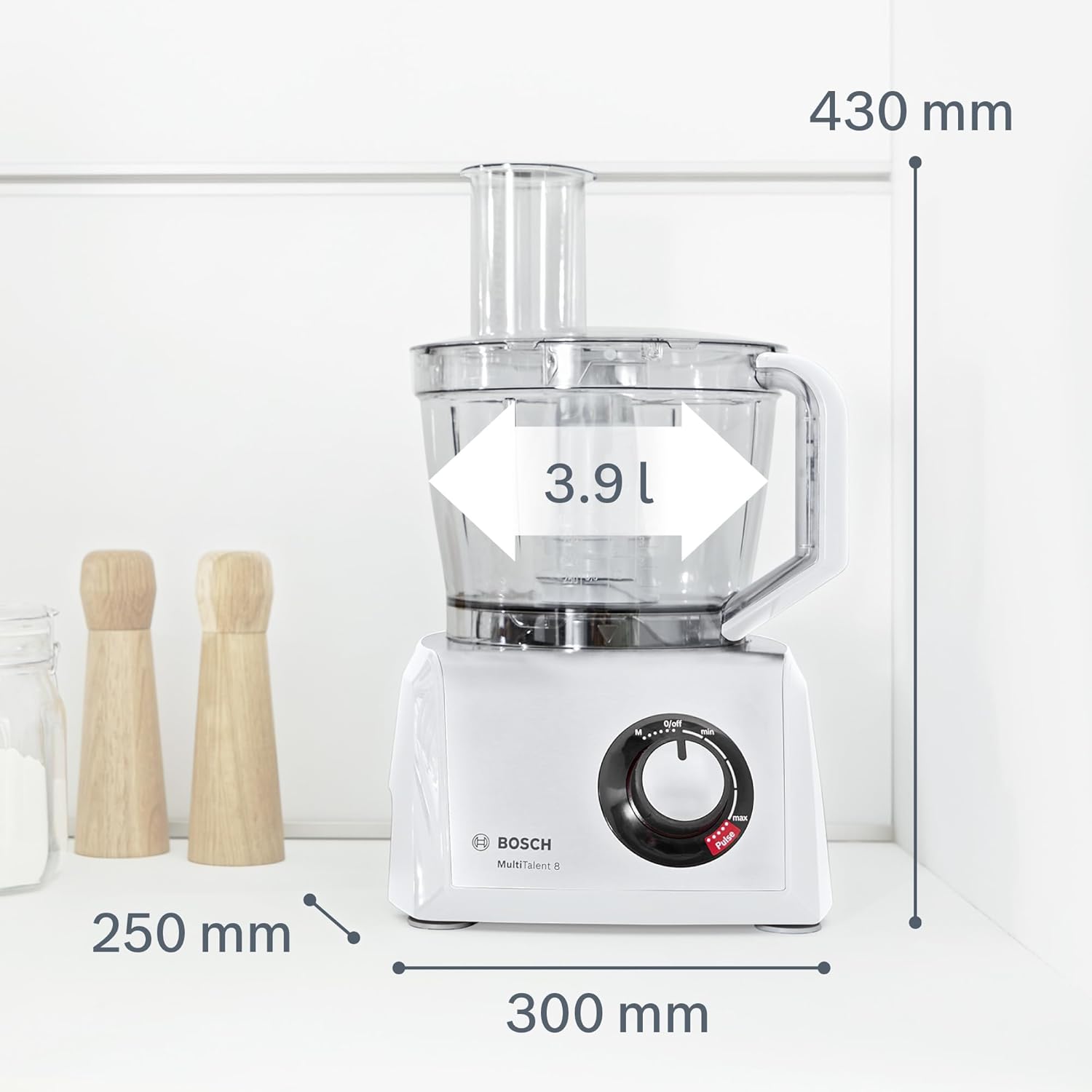 Bosch MultiTalent 8 MC812M844 – Robot de cuisine polyvalent avec plus de 50 fonctions – 1250 W – Grande capacité de 3,9 L – Couleur : Noir