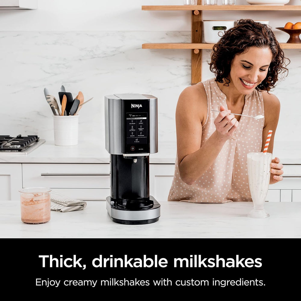Ninja CREAMi Deluxe Ice Cream & Frozen Treat Maker for Ice Cream, Sorbet, Milkshakes, Frozen Yogurt, & More, 11-in-1, XL Capacity, Silver, Includes (2) Family-Sized 24 oz. Tubs, NC501