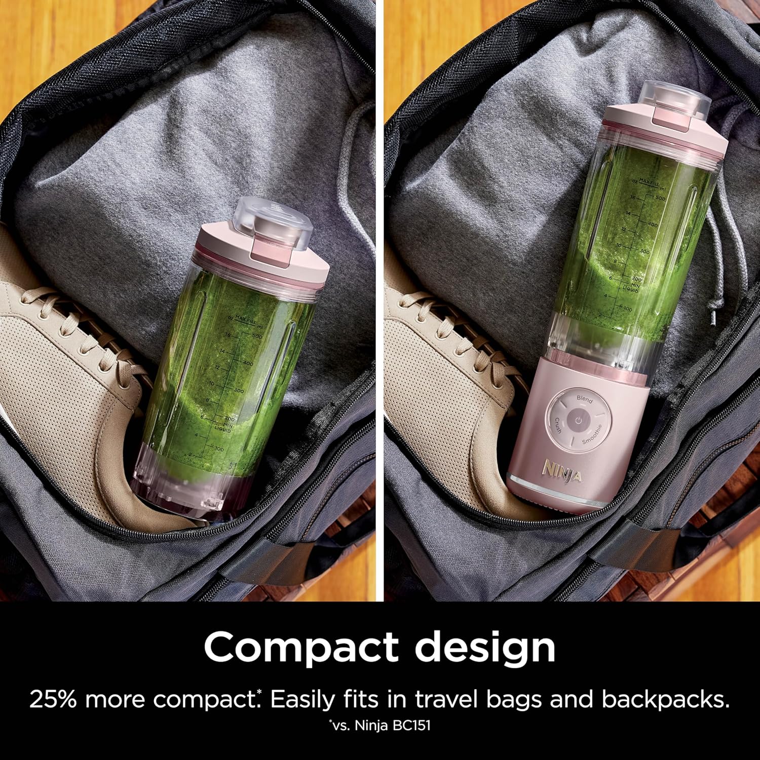 Ninja Blast Max, Portable Blender + Twist & Go, Personal Smoothie, Blend, Ice Crush, 3 Programs, Cordless, 22 oz removable Vessel, Dishwasher Safe, Leakproof, Navy, BC251NV