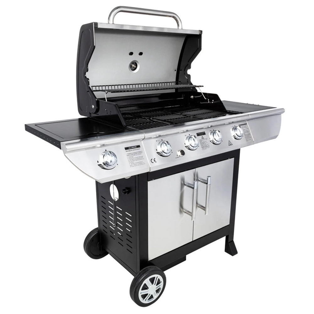 Barbecue au gaz BRISBANE - 4 brûleurs 14kW + réchaud Somagic