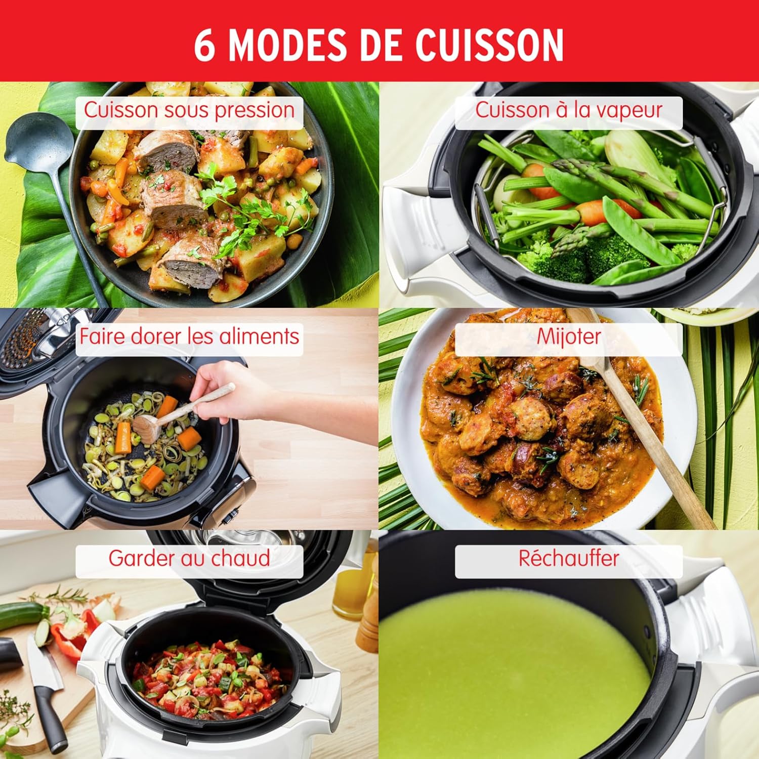 Moulinex, Cookeo Multicuiseur intelligent 6L, 150 recettes intégrées, Cuisson sans surveillance, Ecran intuitif, Guide de cuisson, Application MyMoulinex, 1600W, Blanc, 15 ans réparabilité