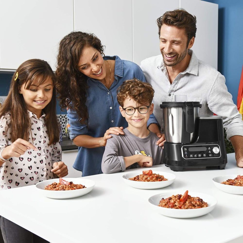 Moulinex Clickchef Compact Multi-Function Cooker, 3.6 L, 1400 W, 5 Programs, 32 Functions, Built-in Kitchen Scale, Steamer, Mixer HF456810 [Control Screen]