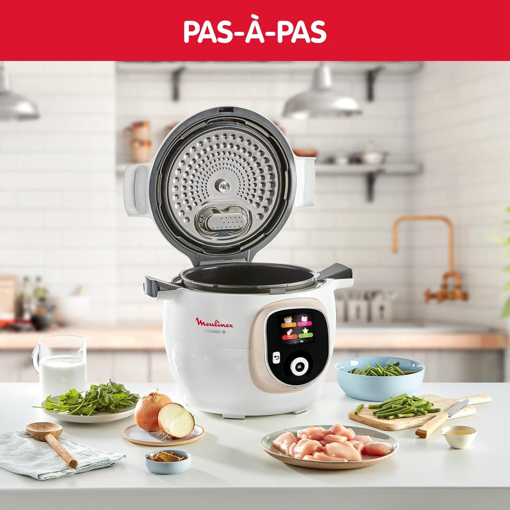 Moulinex Cookeo Mini Smart High Pressure Multicooker, 3L, 2 People, 150 Built-in Recipes, Unattended Cooking, Step-by-Step Guide, Compact, Moulinex App CE880410