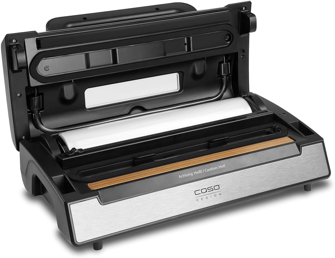 Caso FastVac 500, Professional Commercial Vacuum Sealer, Stainless Steel, Double Piston Pump, 15 Litres/Minute, Includes 2 Free Foil Rolls