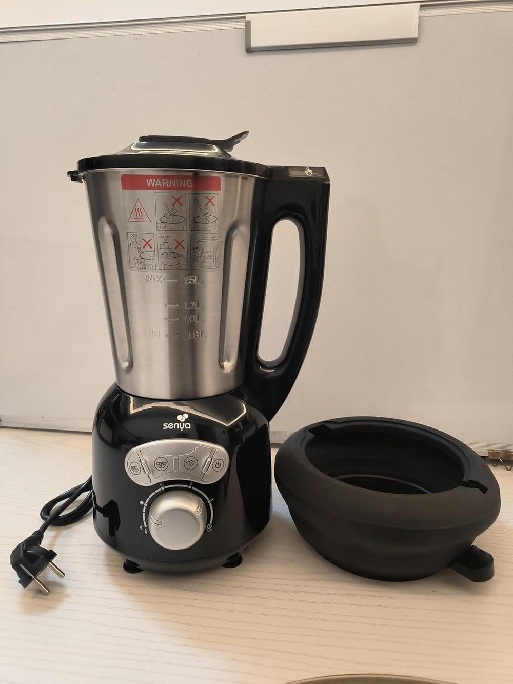 Senya SYCP-HB008R Cook & Ice V3 Red Stainless Steel Heated Blender, Soup Blender/Milled Soup, Steaming, Crushed Ice Smoothies, 1, 5L, 1400W, SYCP-HB008R