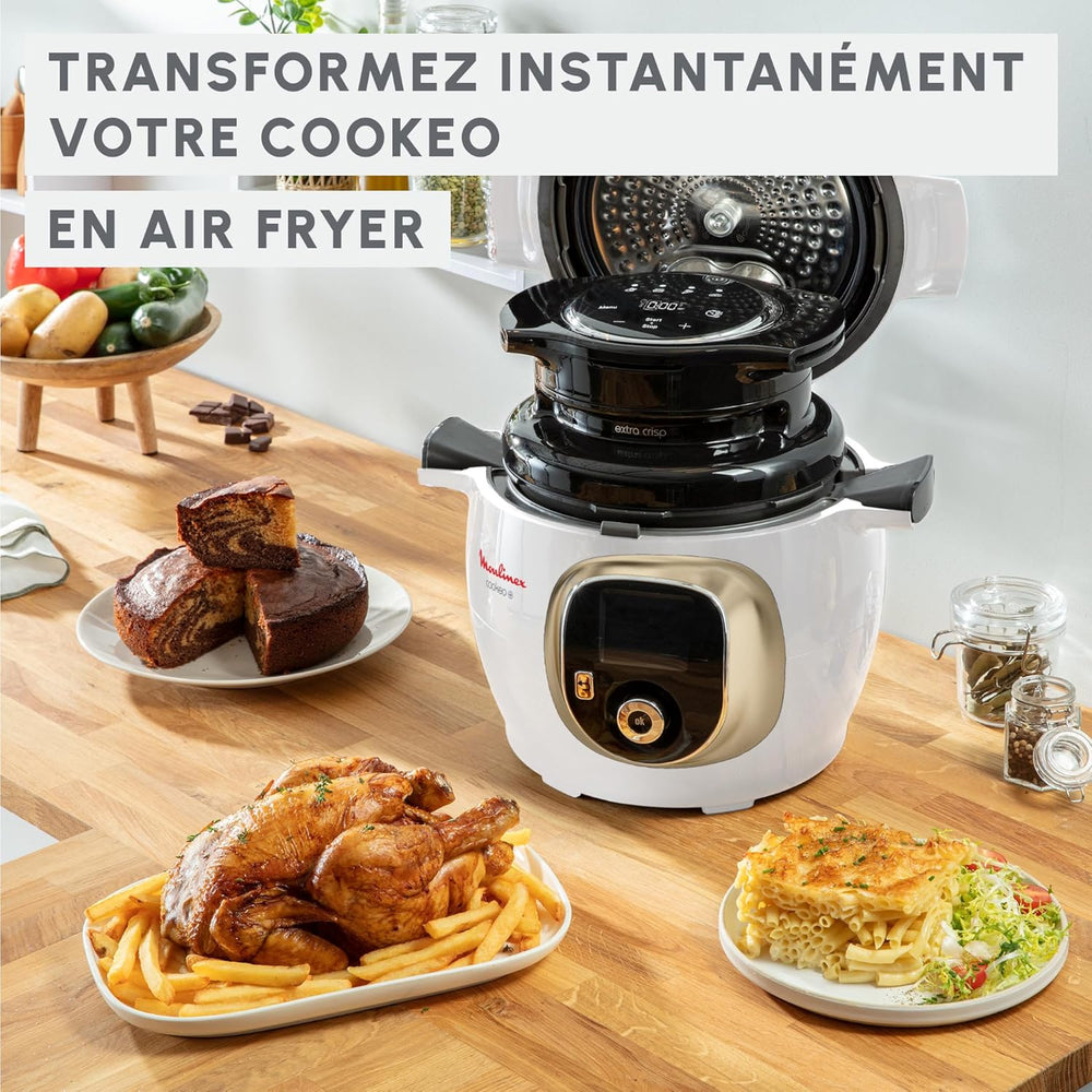Moulinex Cookeo Mini Smart High Pressure Multicooker, 3L, 2 People, 150 Built-in Recipes, Unattended Cooking, Step-by-Step Guide, Compact, Moulinex App CE880410