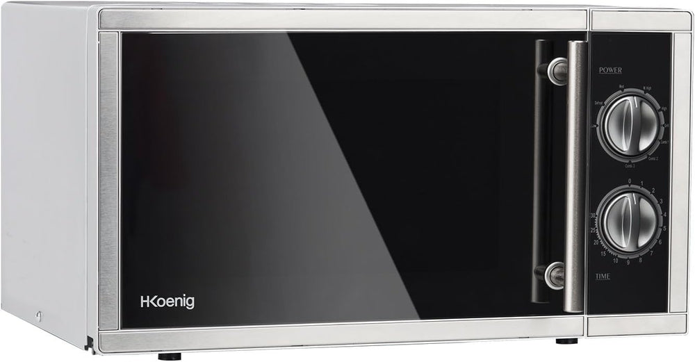 H.Koenig Microwave Oven Grill 2 in 1 VIO9, 25L, 27cm Turntable, 10 Cooking Modes up to 1000W, Defrosting, Combined Cooking, LCD Display [Energy Class A+]