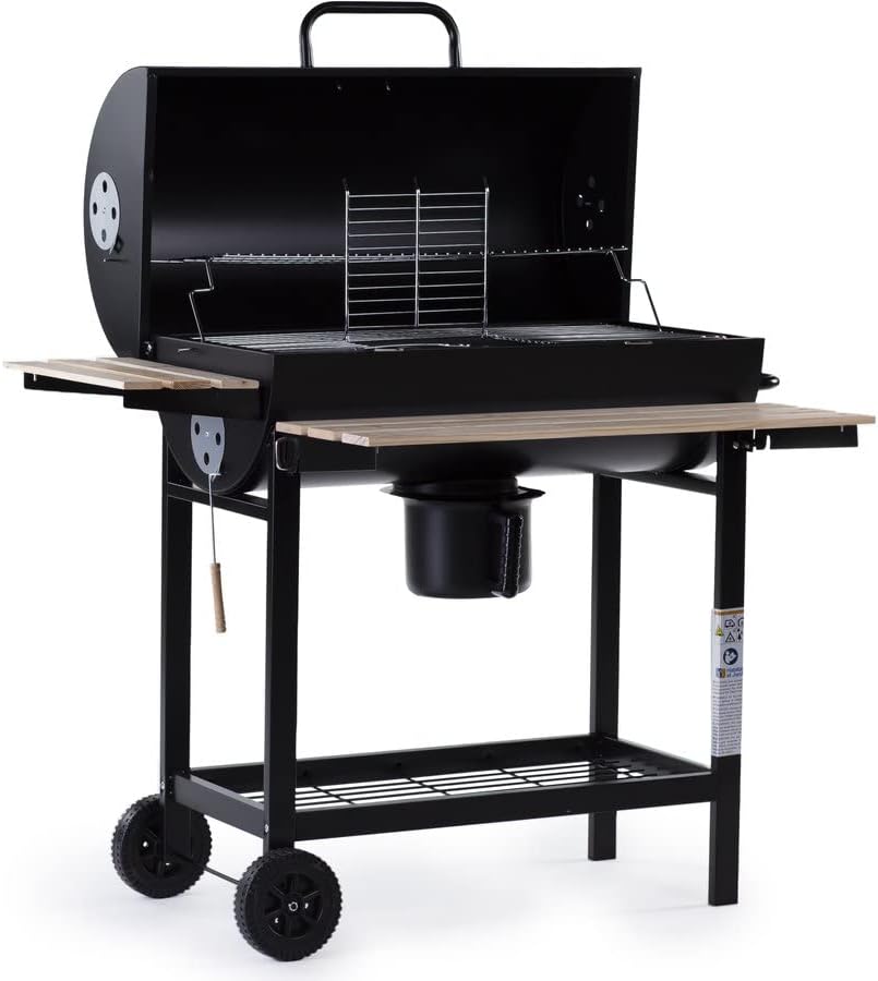 Barbecue charbon de bois "King" - 95 x 63 x 105 cm - Noir