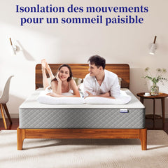 MOLPHIT Oeko-TEX Certified Mattress 90 x 190 cm, Thickness 25 cm, Independent Pocket Sprung Mattress, Adult and Children's Bed Mattress, Single Mattress, Perfect Support, Durable and Quiet