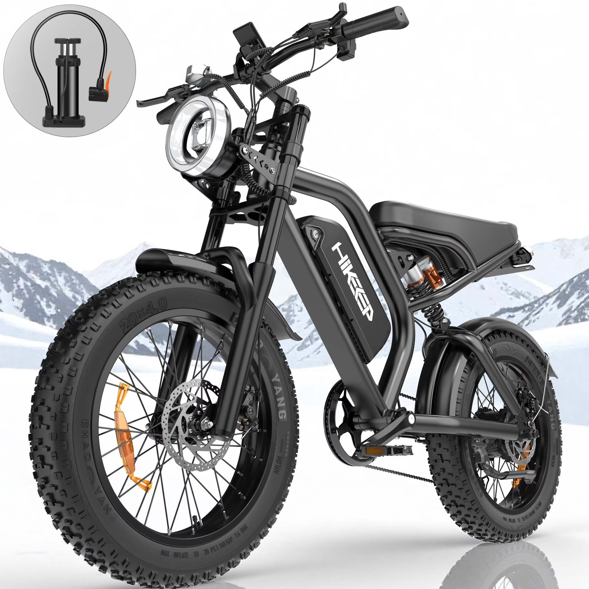 Electric Bike for Adults 20" Fat Tire, Max 32MPH Ebike, 1500W Peak E - Mountain Bike 48V 15ah UL2849