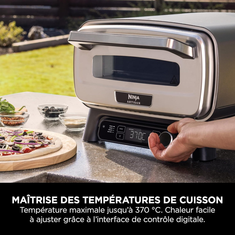 Ninja Woodfire 8-in-1 Electric Outdoor Pizza Oven, Rotisserie & Smoker BBQ with Grate, Pro-Heat Plate, Pizza Stone, Wood Pellets and Shovel, 6 Settings, Dark Orange OO101EU