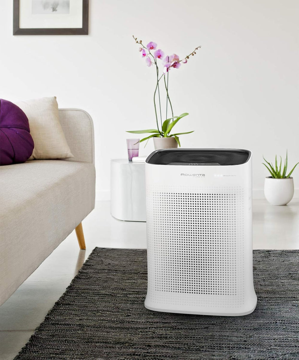 Rowenta Nanocaptur+ Pure Air Purifier, Silent, Automatic, 4 Filtration Levels, Treatment of Allergens and Fine Particles PU3040F0, White