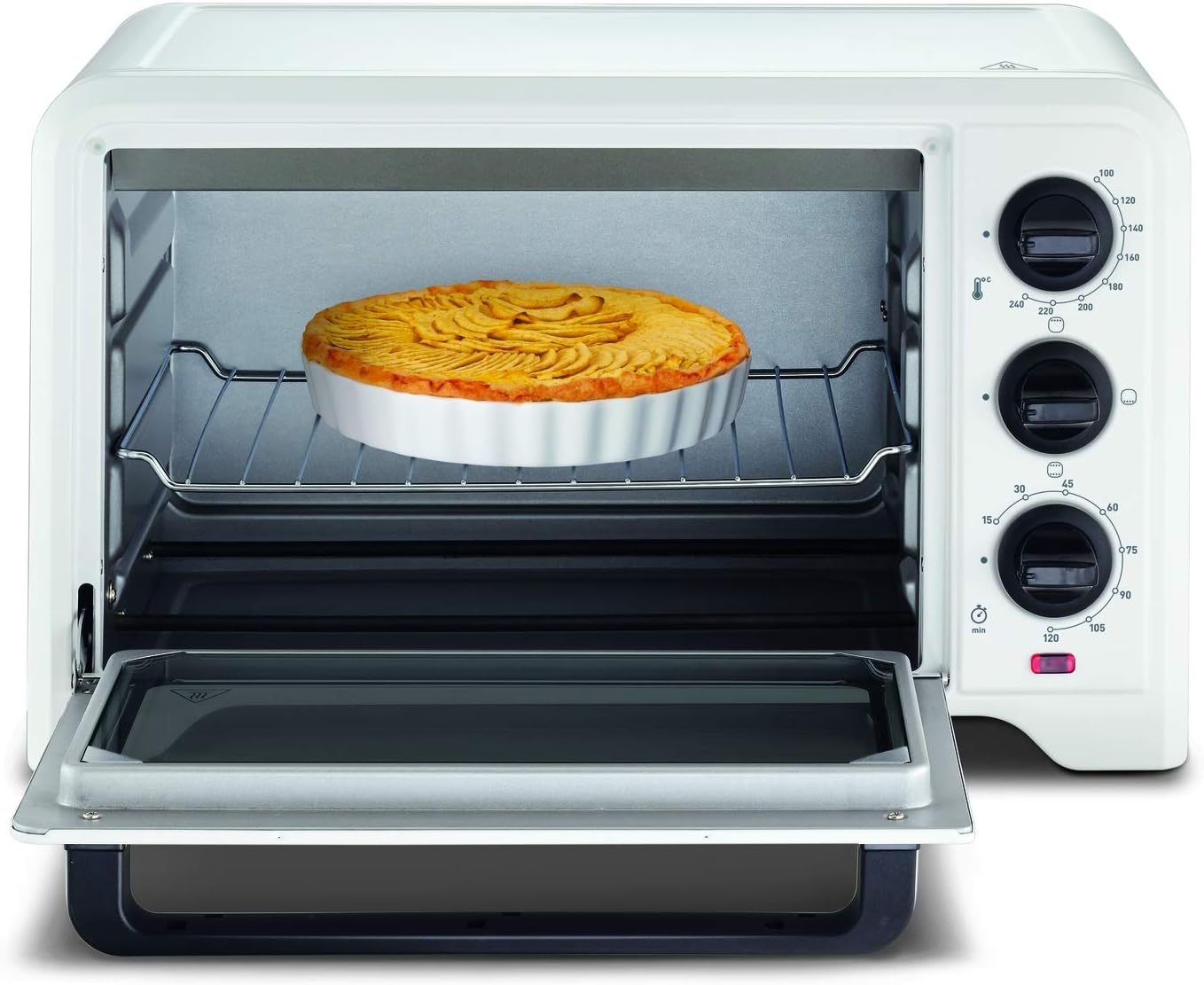 Moulinex Oven, 33 L, Rotating heat, Advanced convection, 6 cooking modes, Thermostat adjustable up to 240°C, Timer 120 min, Reversible grill, Silicone oven mitts, Optimo Black OX464811