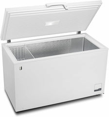 METRO Professional Congélateur bahut GHF2700S, acier, 188 x 73.5 x 94.5 cm, 700 L, 125 W, 3 paniers, éclairage LED, avec serrure, blanc/gris