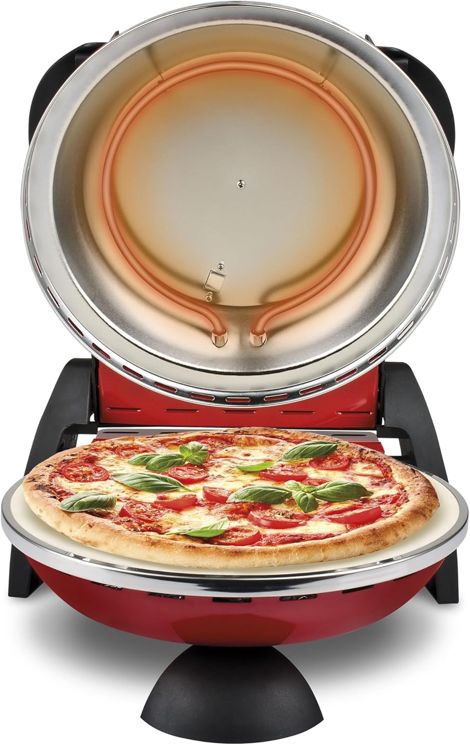 G3 Ferrari G10006 Pizza Express Delizia, 1200 W Pizza Oven, Adjustable Thermostat up to 400°C, Cooks Tasty Pizza in 5 Minutes, Double Resistance, Recipe Book and Spatulas Included - Black