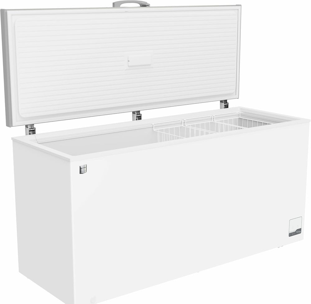 METRO Professional Congélateur bahut GHF2700S, acier, 188 x 73.5 x 94.5 cm, 700 L, 125 W, 3 paniers, éclairage LED, avec serrure, blanc/gris
