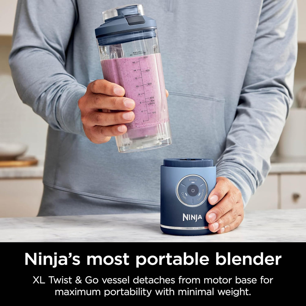 Ninja Blast Max, Portable Blender + Twist & Go, Personal Smoothie, Blend, Ice Crush, 3 Programs, Cordless, 22 oz removable Vessel, Dishwasher Safe, Leakproof, Pink, BC251PK