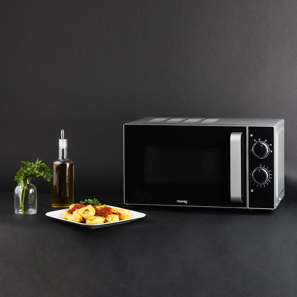 H.Koenig Microwave Oven Grill 2 in 1 VIO9, 25L, 27cm Turntable, 10 Cooking Modes up to 1000W, Defrosting, Combined Cooking, LCD Display [Energy Class A+]