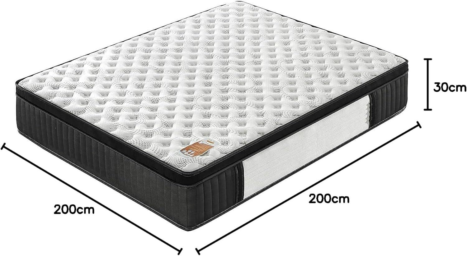 sensoreve November- Matelas Elekctra 140x190cm- Épaisseur 30cm- Hybride: Ressorts ensachés+Mousse Mémoire de Forme - Soutien Tonique & indépendance de Couchage-Label SANITIZED(Anti bactérien/acarien)