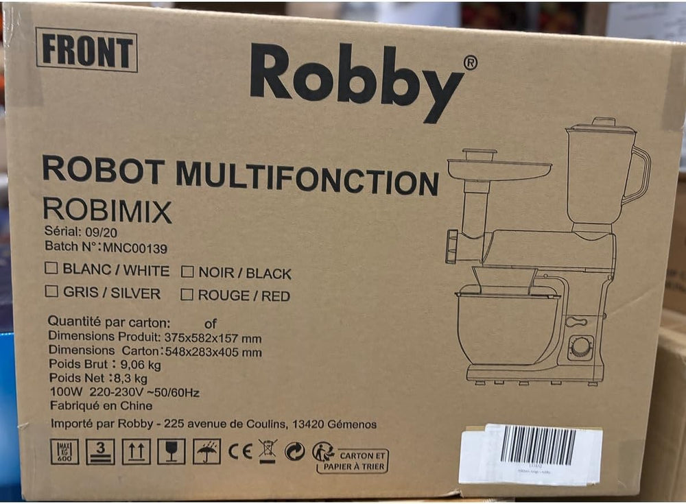 Robot Multifonctions 5l 1000w Noir Avec Hachoir Et Blender 1,5l En Verre - ROBIMIX NOIR