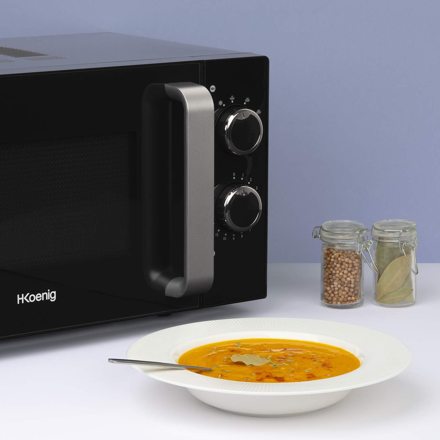 H.Koenig Microwave Oven Grill 2 in 1 VIO9, 25L, 27cm Turntable, 10 Cooking Modes up to 1000W, Defrosting, Combined Cooking, LCD Display [Energy Class A+]