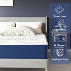 Matoresu Matelas 140x200 Hauteur 25cm, Matelas Hybride à Ressorts Ensachés Indépendant en Mousse à Mémoire de Forme, Tissu Doux pour La Peau&Soutien Confortable, Matelas 2 Personnes Moyenne Ferme